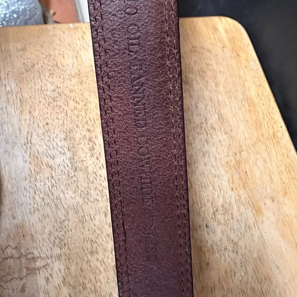 Vintage Mahogany Oil Tanned Cowhide  brass Buckle Mens Size Large 34-36